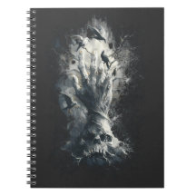 Cuaderno de arte oscuro gótico de cuervo y mano de