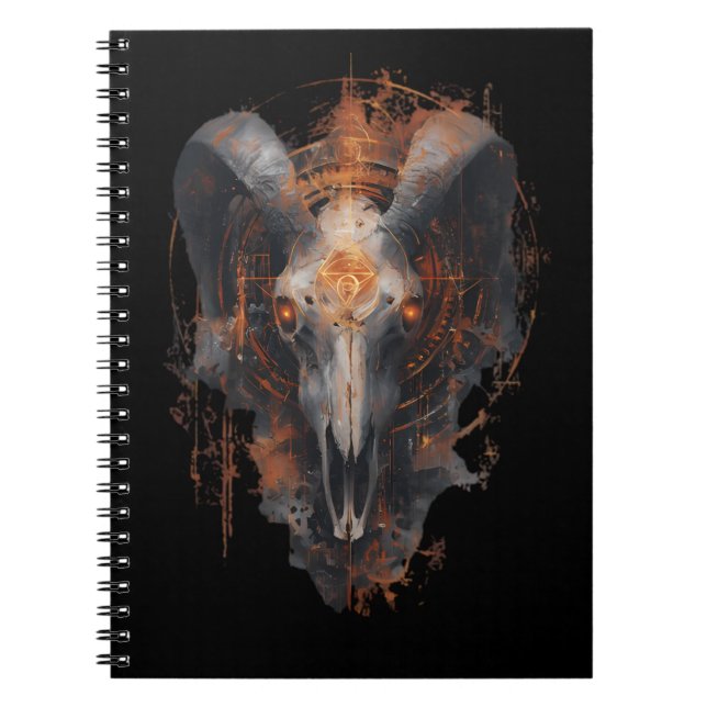 Cuaderno de arte oscuro steampunk ocultista con cr (Frente)