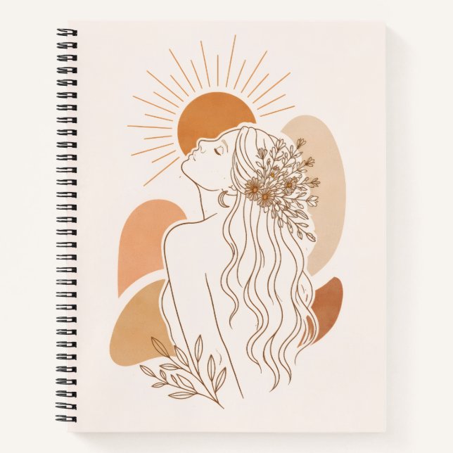 Cuaderno de arte para mujer boho minimalista (Anverso)