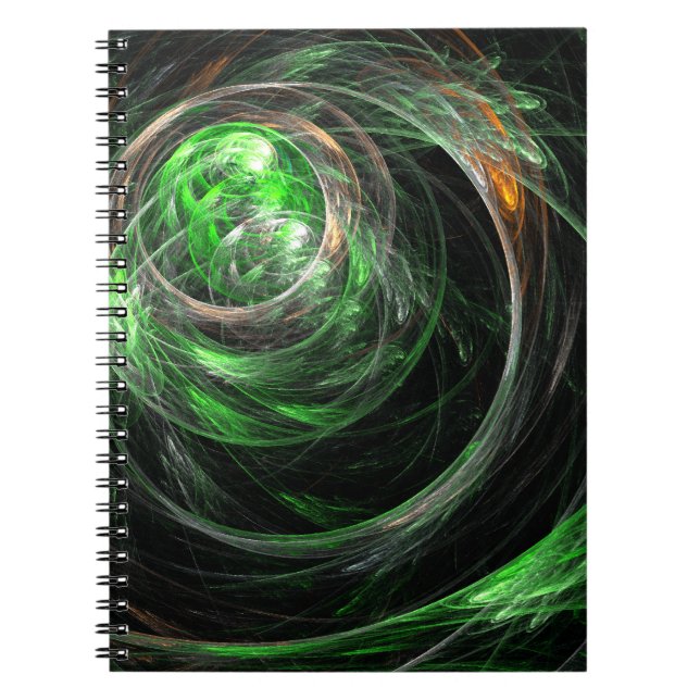 Cuaderno de arte sobre el resumen verde mundial (Frente)