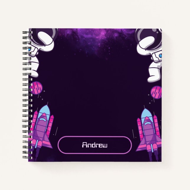 Cuaderno de astronauta en el espacio exterior (Anverso)