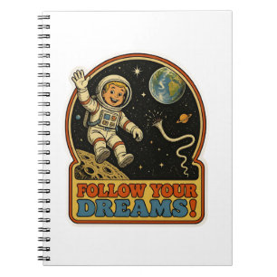 Cuaderno de astronauta retro adorable Seguir tus s