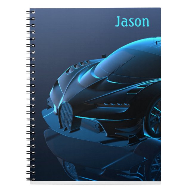 Cuaderno de automóvil con tema de coche azul (Frente)