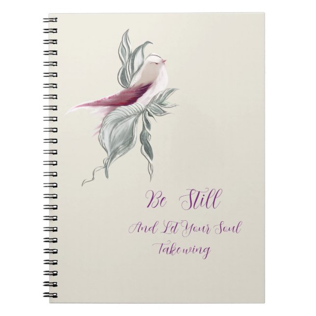 Cuaderno de aves botánicas elegantes  (Frente)
