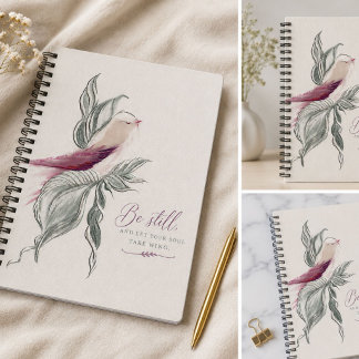Cuaderno de aves botánicas elegantes