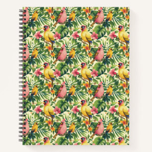 Cuaderno de aves y flores tropicales