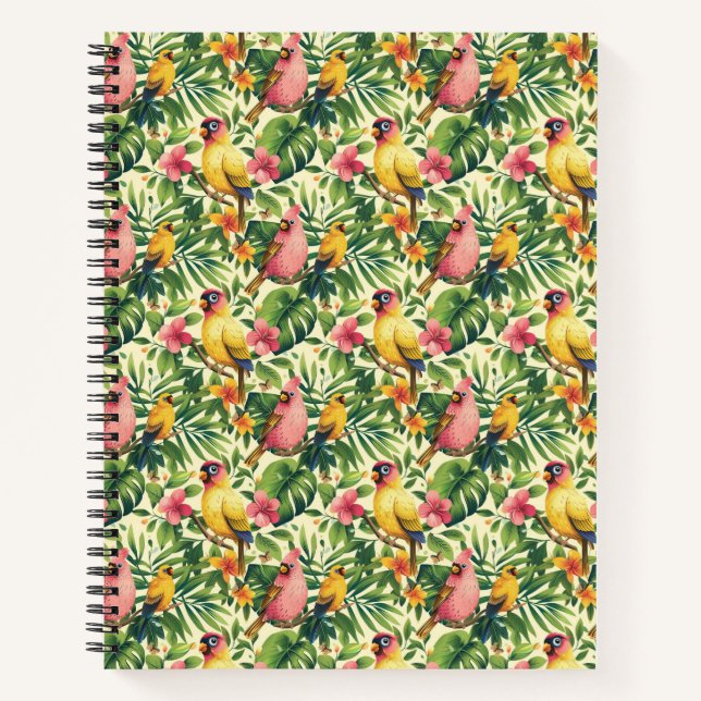 Cuaderno de aves y flores tropicales (Anverso)