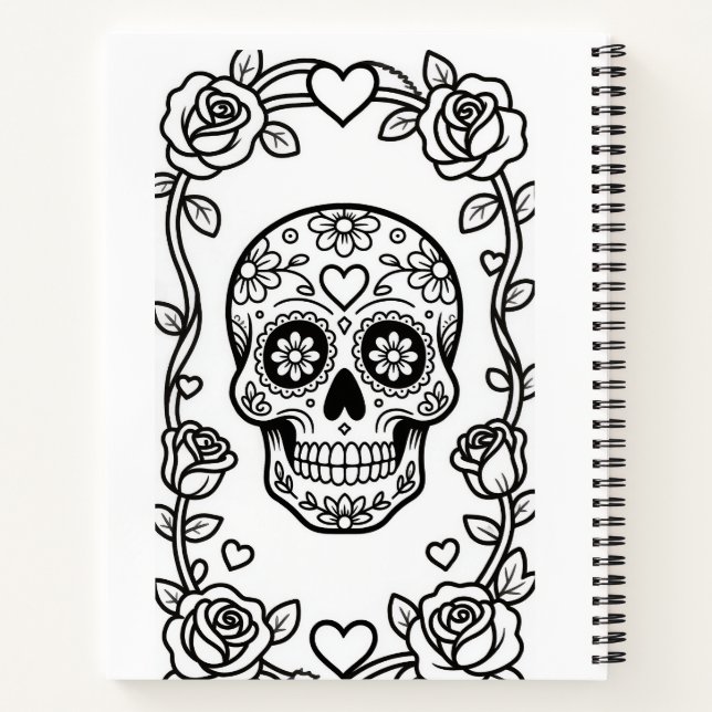 Cuaderno de azúcar calavera de San Valentín (Reverso)