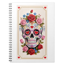 Cuaderno de azúcar calavera del día de San Valentí