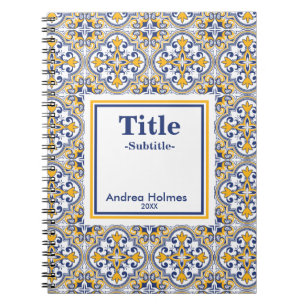 Cuaderno 💙 💛 de azulejos azules y amarillos
