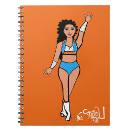 Cuaderno de bailarín azul claro / blanco / Naranja