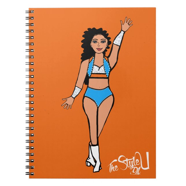 Cuaderno de bailarín azul claro / blanco / Naranja (Frente)