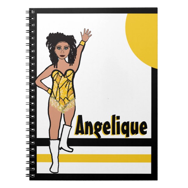 Cuaderno de bailarina con franjas amarillas #2 (Frente)