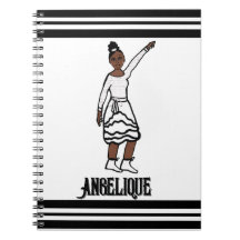 Cuaderno de bailarina con margen de rufa blanca #1