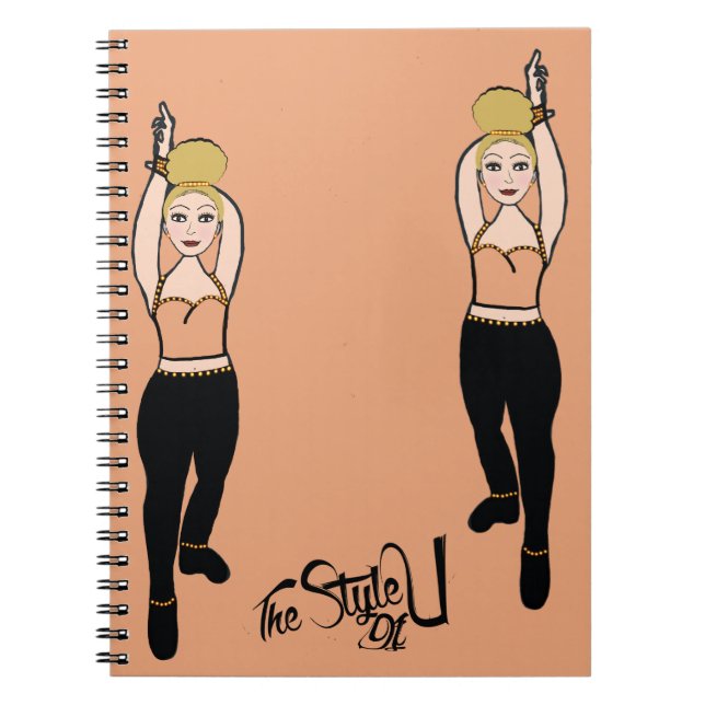 Cuaderno de bailarina melocotón / negro (Frente)