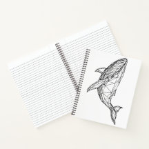 Cuaderno de ballena geométrica minimalista