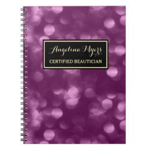 Cuaderno de Beautician Bokeh Púrpura