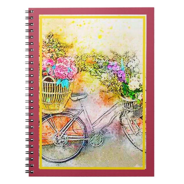 Cuaderno de bicicleta y flores (Frente)
