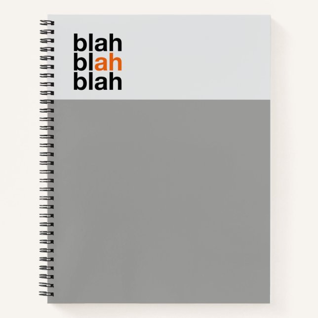 Cuaderno de Bloque de Color Mínimo – Blah Blah Bla (Anverso)