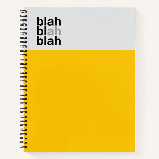 Cuaderno de Bloque de Color Mínimo – Blah Blah Bla (Anverso)
