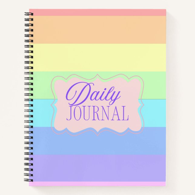 Cuaderno de Bloques de Color Pastel Arcoíris (Anverso)