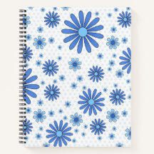 Cuaderno de Blue Flower Power en Blanco