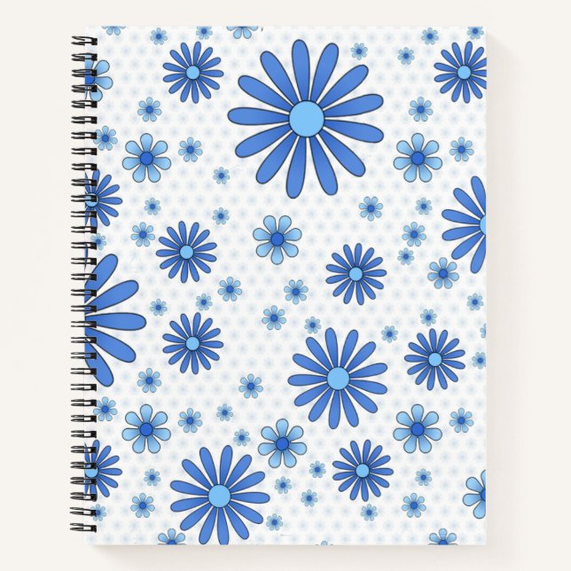 Cuaderno de Blue Flower Power en Blanco (Anverso)