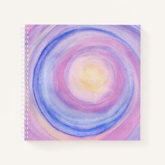 Cuaderno de bocetos abstracto púrpura y rosa (Anverso)
