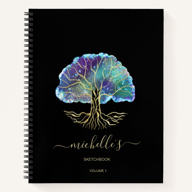 Cuaderno de bocetos de árbol celeste de vida (Anverso)