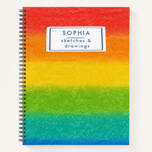 Cuaderno de bocetos de arcoíris personalizado