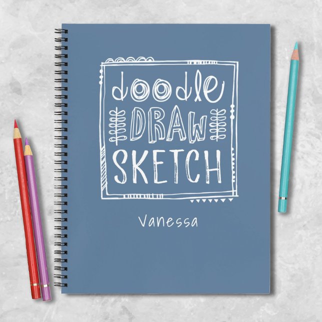 Cuaderno de bocetos de artistas azules personaliza (A fun artist sketchbook. Comes in a variety of colors. Personalize one as a gift.)
