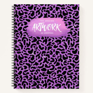 Cuaderno de bocetos de artistas morados personaliz