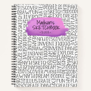 Cuaderno de bocetos de artistas morados personaliz