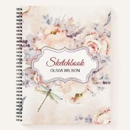 Cuaderno de bocetos de flores de acuarela personal