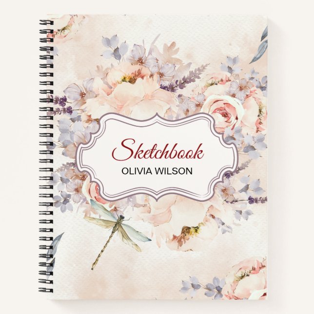 Cuaderno de bocetos de flores de acuarela personal (Anverso)