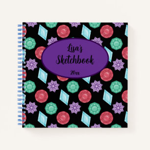 Cuaderno de bocetos de gemas y joyas 