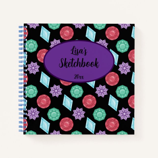 Cuaderno de bocetos de gemas y joyas  (Anverso)