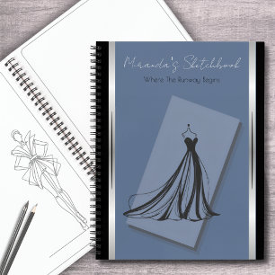 Cuaderno de bocetos de moda de azul cerúleo Coutur