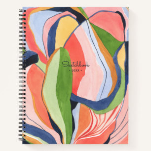 Cuaderno de bocetos de pintura abstracta acuarela