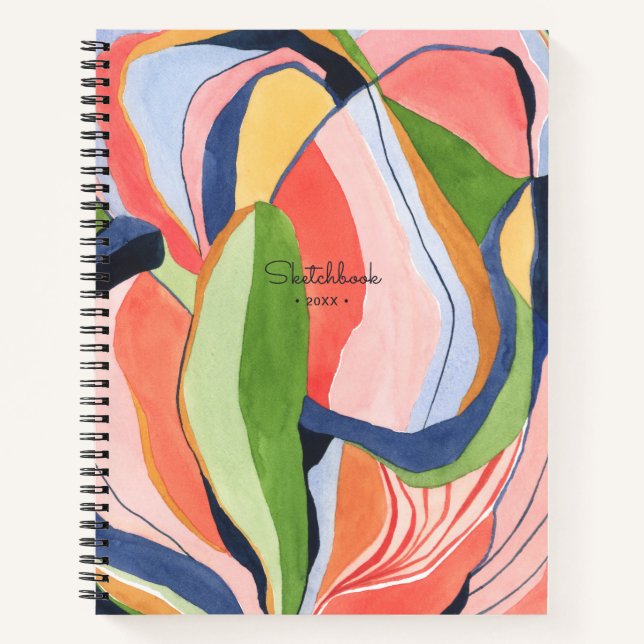 Cuaderno de bocetos de pintura abstracta acuarela (Anverso)