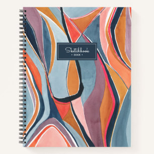 Cuaderno de bocetos de pintura abstracta acuarela