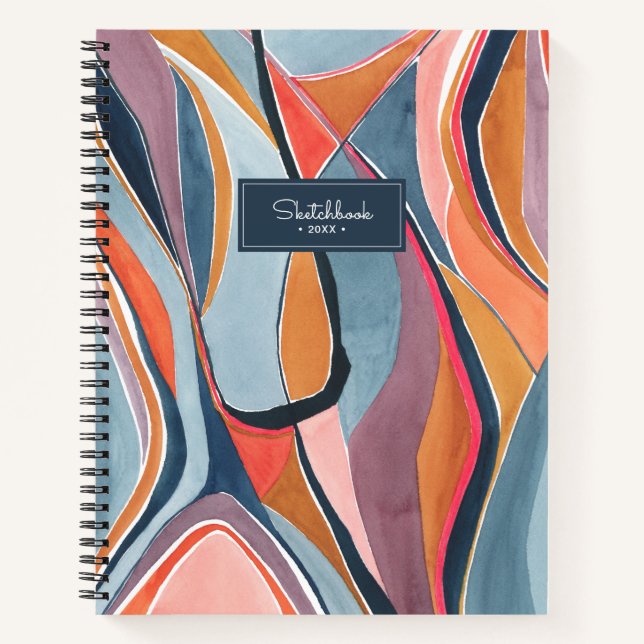 Cuaderno de bocetos de pintura abstracta acuarela (Anverso)