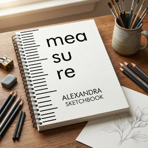 Cuaderno de bocetos de tipografía moderna en blanc