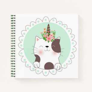 Cuaderno de bocetos de unicornio de gato