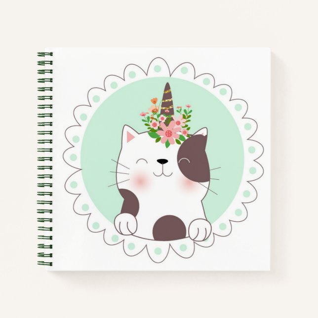 Cuaderno de bocetos de unicornio de gato (Anverso)
