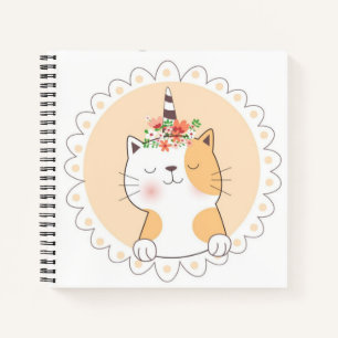 Cuaderno de bocetos de unicornio de gato