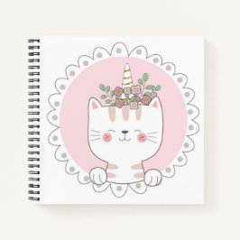 Cuaderno de bocetos de unicornio de gato
