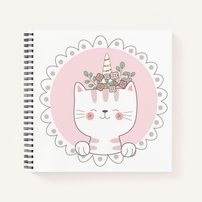 Cuaderno de bocetos de unicornio de gato (Anverso)