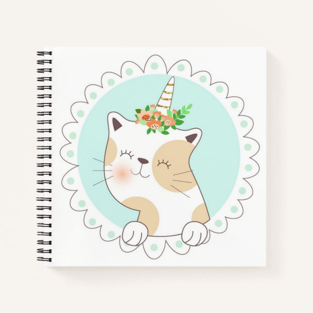 Cuaderno de bocetos de unicornio de gato (Anverso)