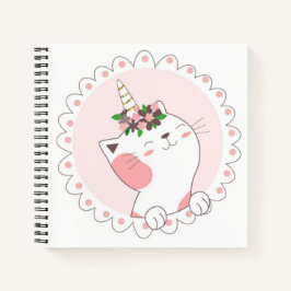 Cuaderno de bocetos de unicornio de gato